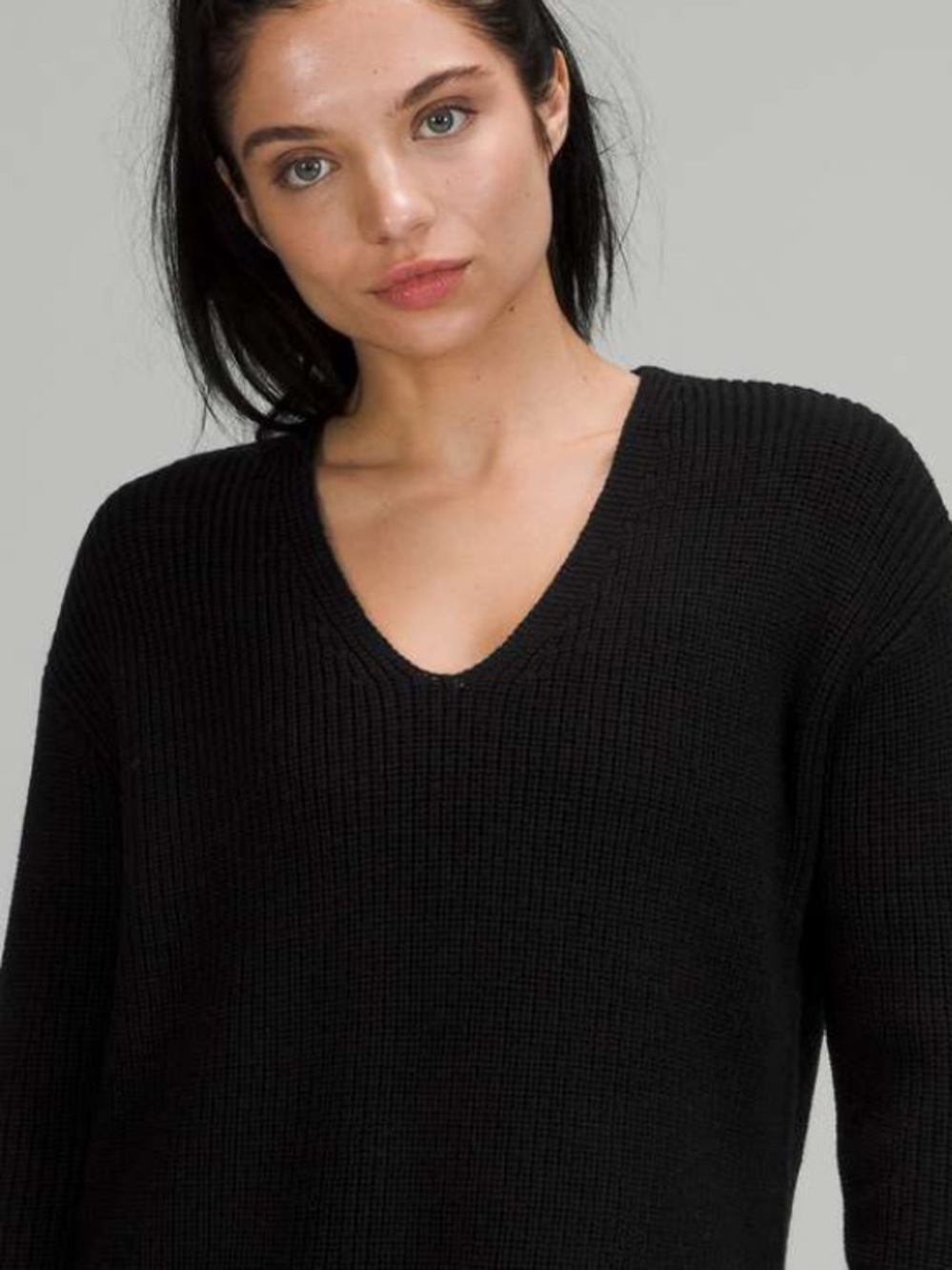 lululemon athletica Black V-Neck Merino Sweater